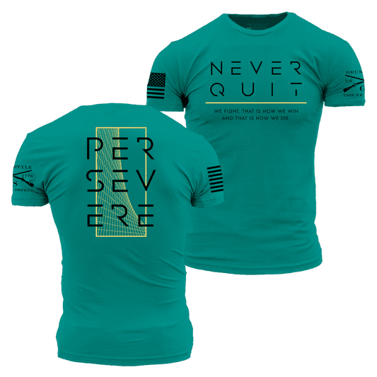 Never Quit T-Shirt - Heather Aqua