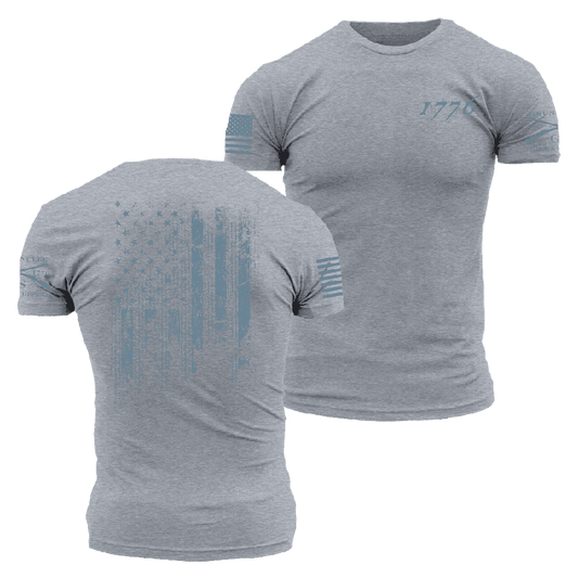 1776 Flag T-Shirt - Dark Heather Gray