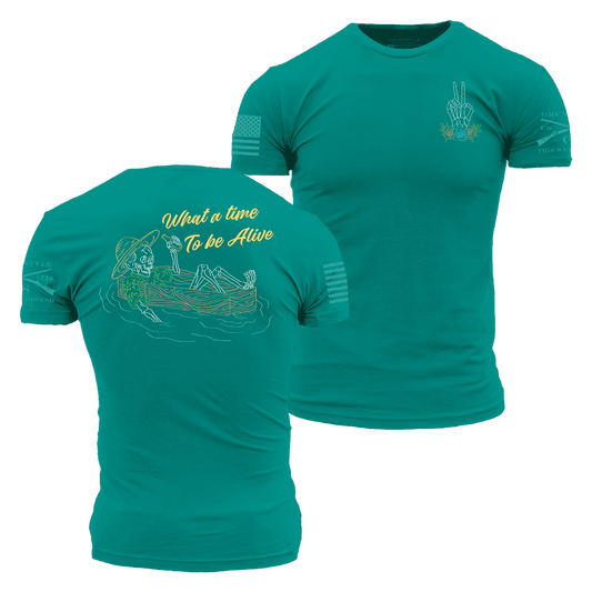 What A Time T-Shirt - Heather Aqua