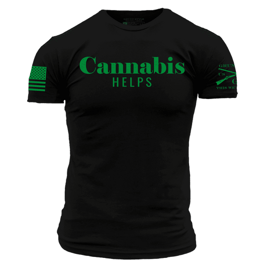 Cannabis Helps T-Shirt - Black