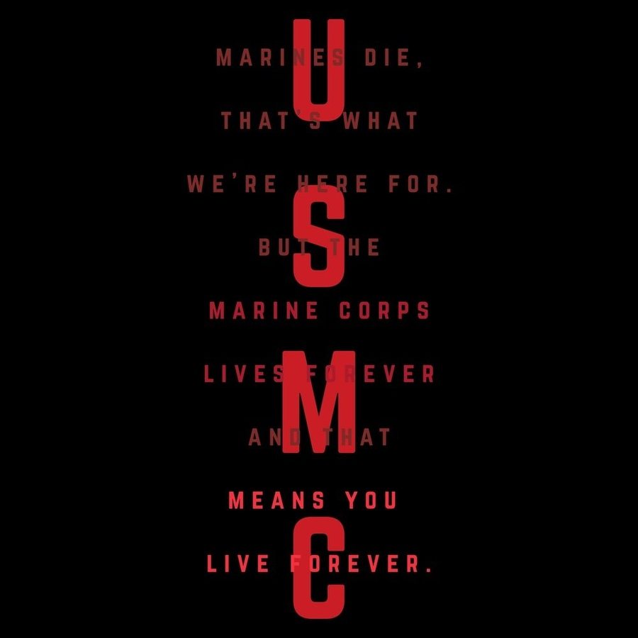 USMC - Lives Forever T-Shirt - Black