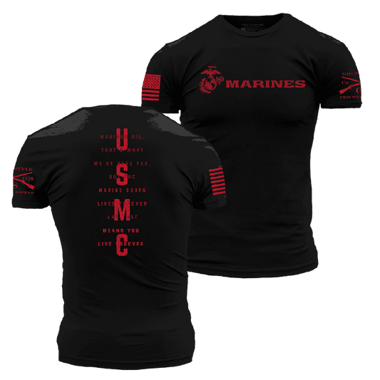 USMC - Lives Forever T-Shirt - Black