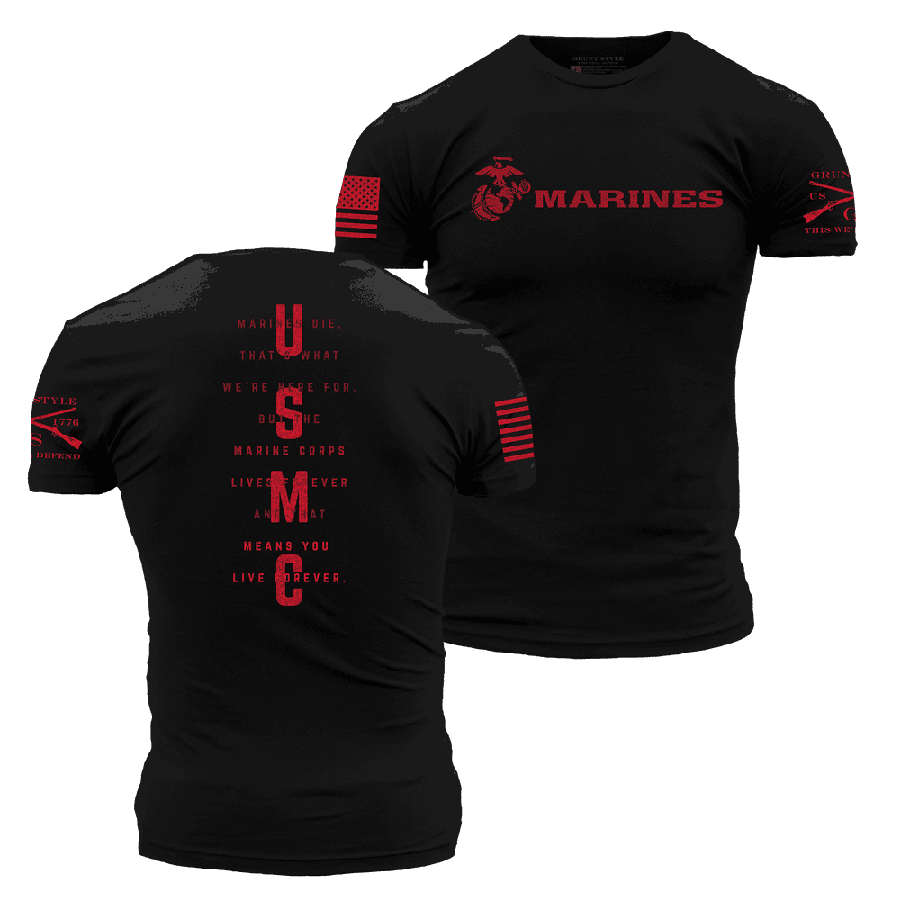 USMC - Lives Forever T-Shirt - Black