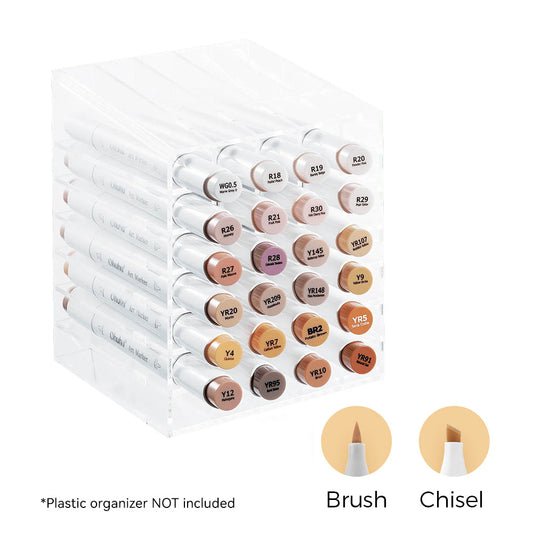 Ohuhu Honolulu 24 Skin Tone Colors Dual Tips Portrait Alcohol Art Markers