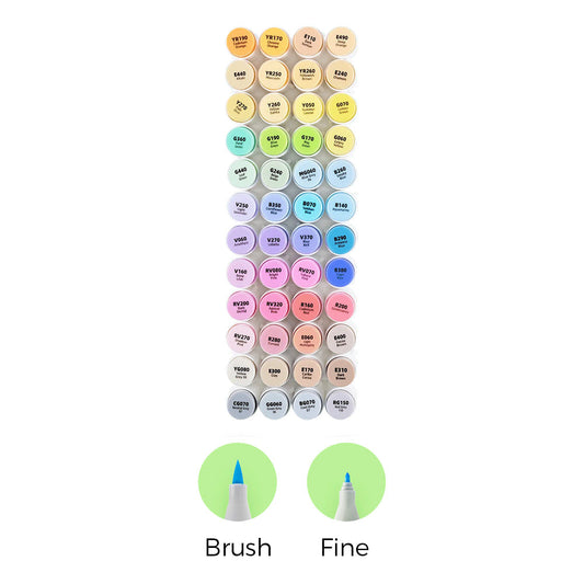 Ohuhu Honolulu 48 Mid-tone Colors Dual Tips Alcohol Art Markers