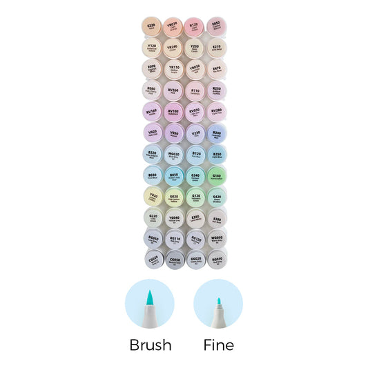 Ohuhu Honolulu 48 Pastel Colors Dual Tips Alcohol Art Markers-Sweetness