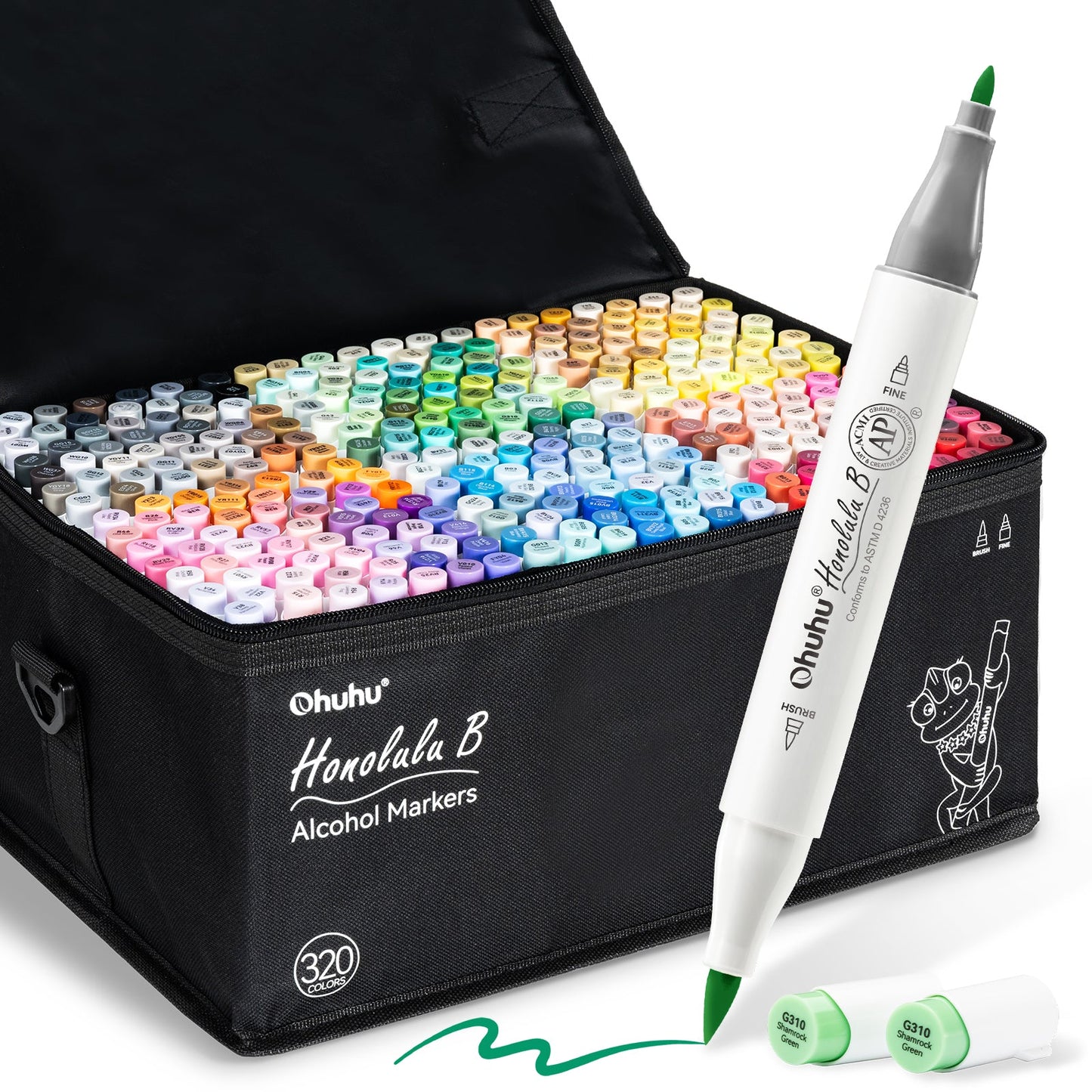 Ohuhu Honolulu 320 Colors Dual Tips Alcohol Art Markers