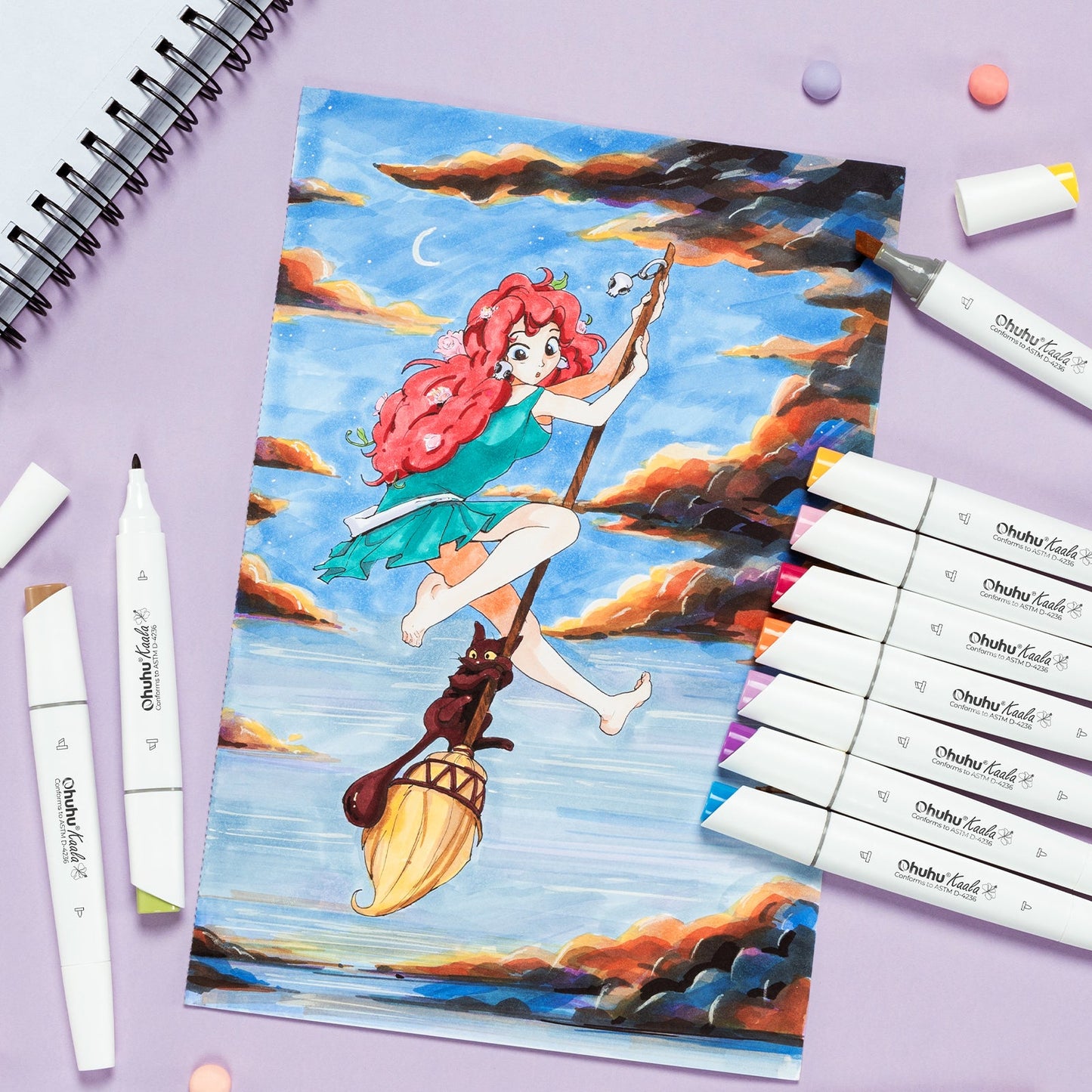 Ohuhu Kaala Dual Tips Alcohol Art Markers- 60 Colors Illustrations