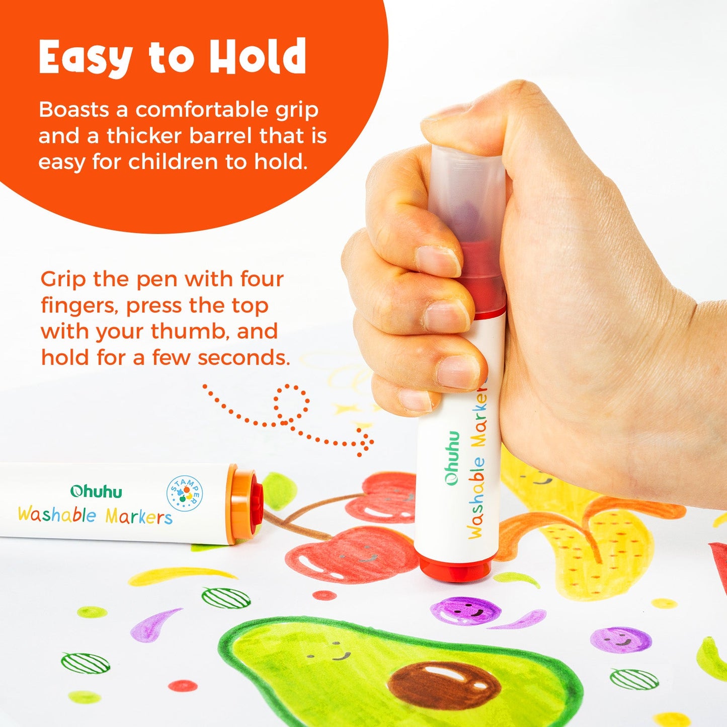Ohuhu Washable Stamper Kids Dual Tips Water-based Markers