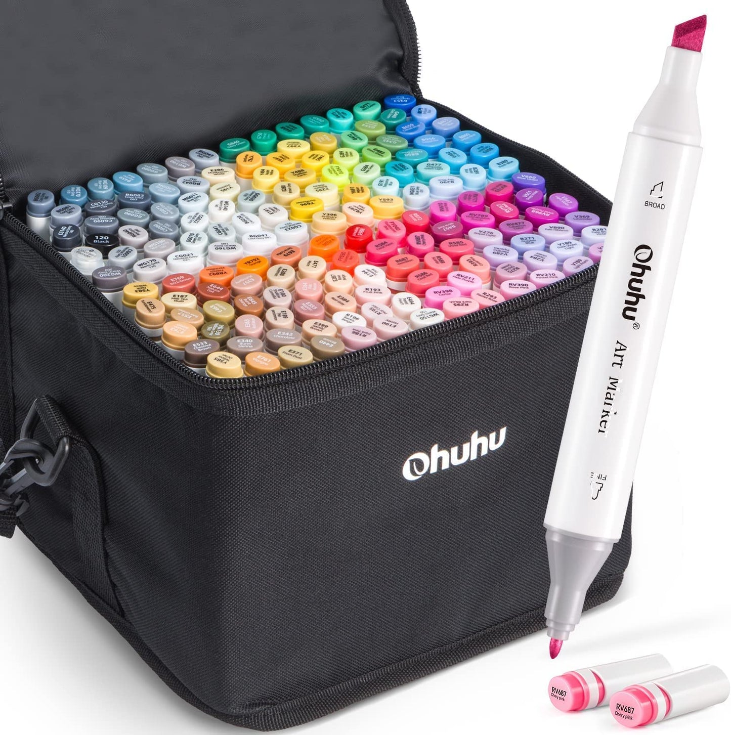Ohuhu Oahu 160 Colors Dual Tips Alcohol Art Markers, Fine & Chisel