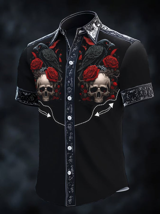 ⚡⚡Buy 2 Get 10% Off⚡⚡Men's Retro Western Print Short Sleeve Shirt