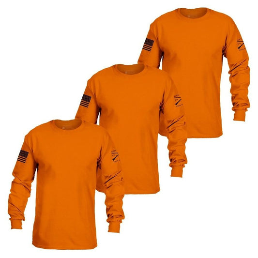 Basic Long Sleeve Safety Orange 3-Pack