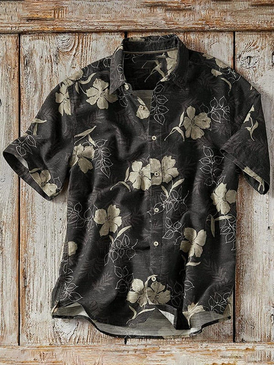 Men's Western Vintage Plaid Short Sleeve Shirt