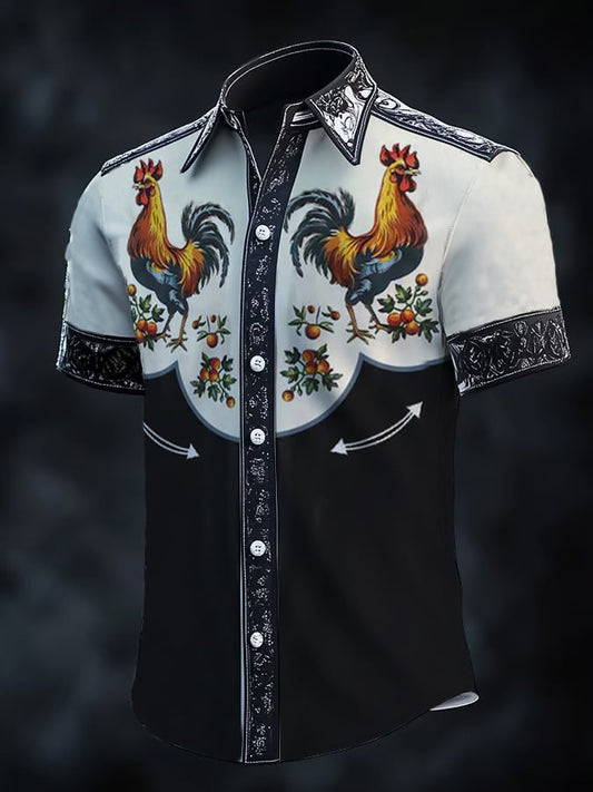 ⚡⚡Buy 2 Get 10% Off⚡⚡Men's Retro Western Print Short Sleeve Shirt