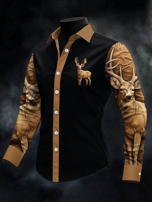 Men's Casual Western Style Contrast Color Shirt