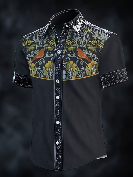 ⚡⚡Buy 2 Get 10% Off⚡⚡Men's Retro Western Print Short Sleeve Shirt