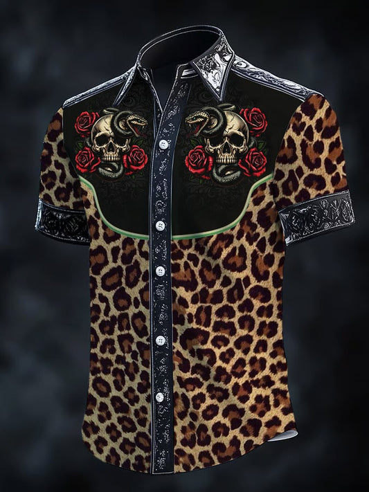 ⚡⚡Buy 2 Get 10% Off⚡⚡Men's Retro Western Print Short Sleeve Shirt