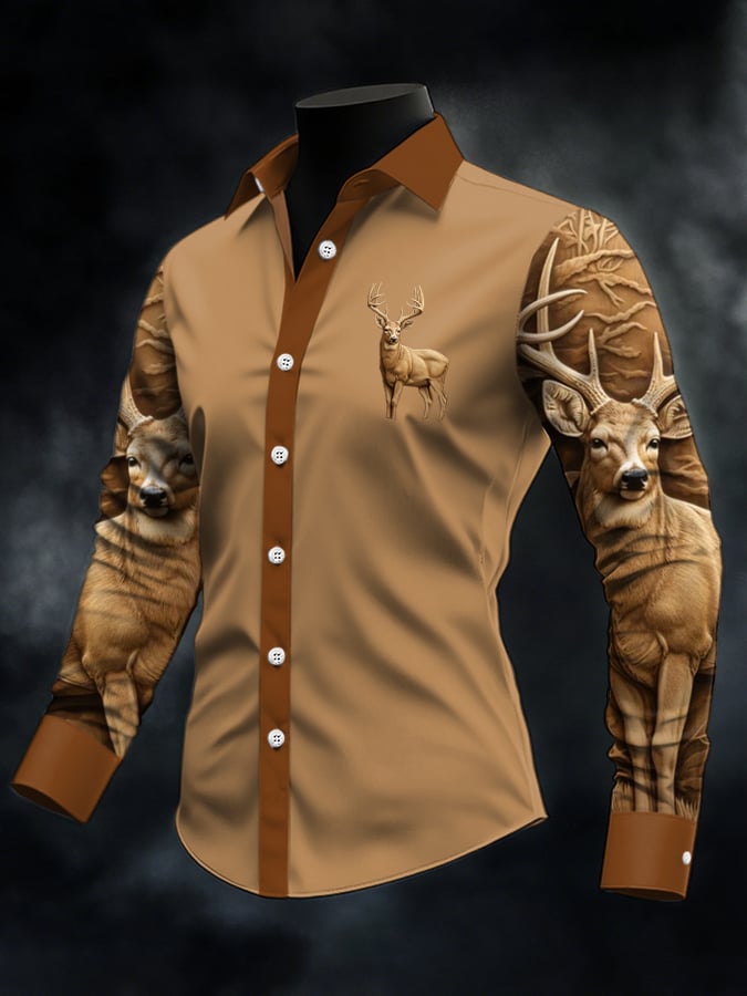 Men's Casual Western Style Contrast Color Shirt