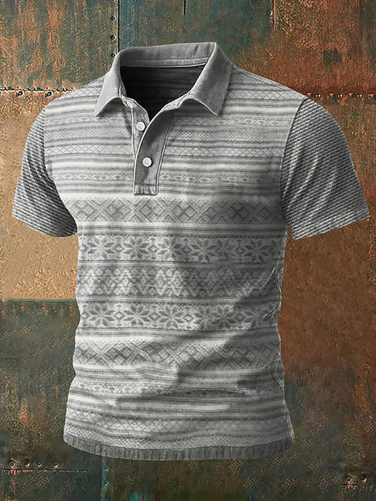 Men's Retro Western Antler Print Casual Top