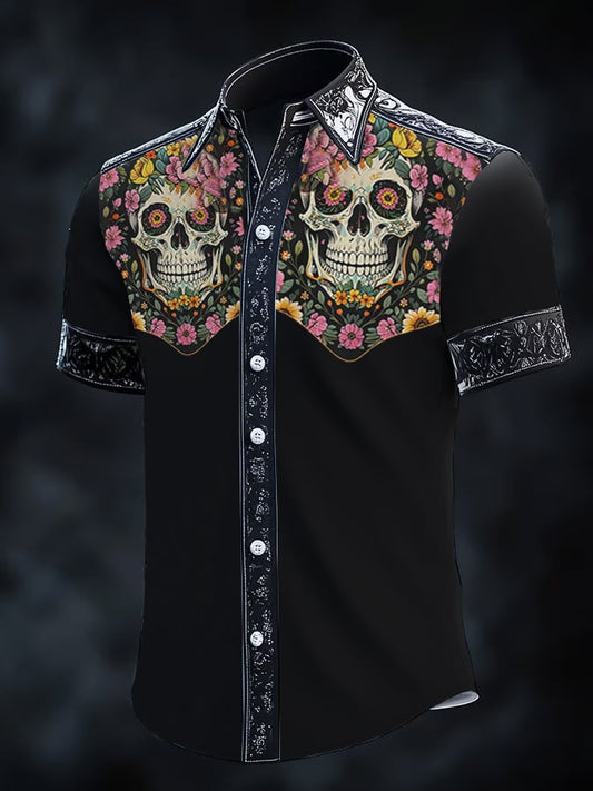 ⚡⚡Buy 2 Get 10% Off⚡⚡Men's Retro Western Print Short Sleeve Shirt
