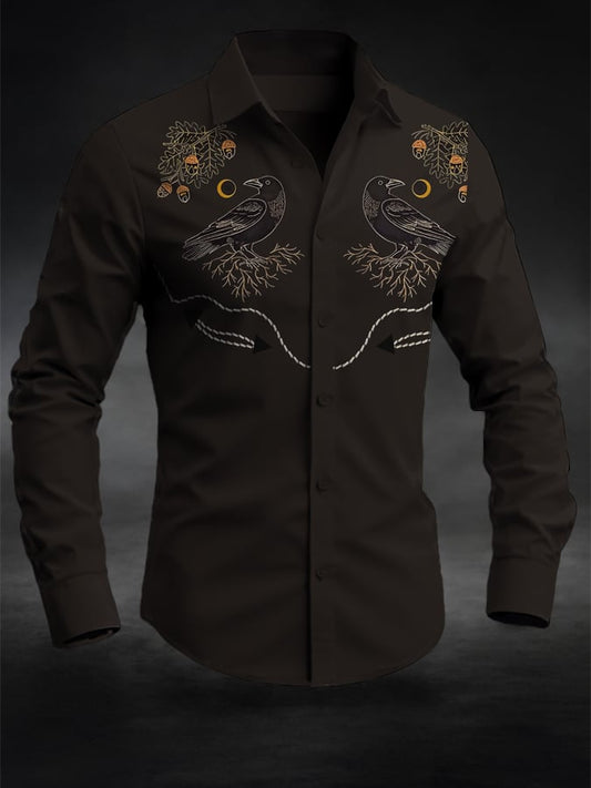 ⚡⚡Buy 2 Get 10% Off⚡⚡Men's Retro Western Contrast Print Long Sleeve Casual Shirt