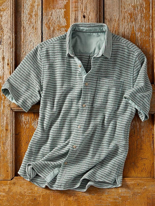Men's Western Vintage Plaid Short Sleeve Shirt
