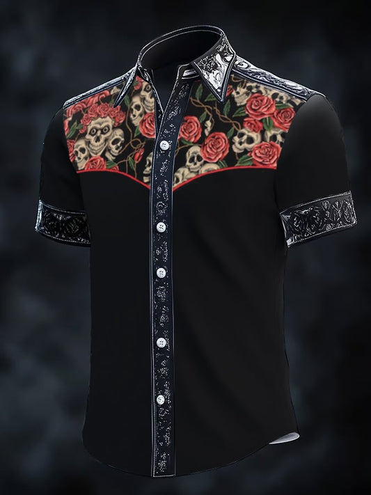 ⚡⚡Buy 2 Get 10% Off⚡⚡Men's Retro Western Print Short Sleeve Shirt