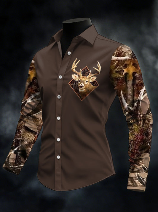 Men's Casual Western Style Contrast Color Shirt