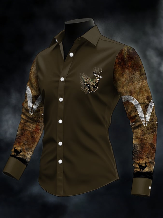 Men's Casual Western Style Contrast Color Shirt