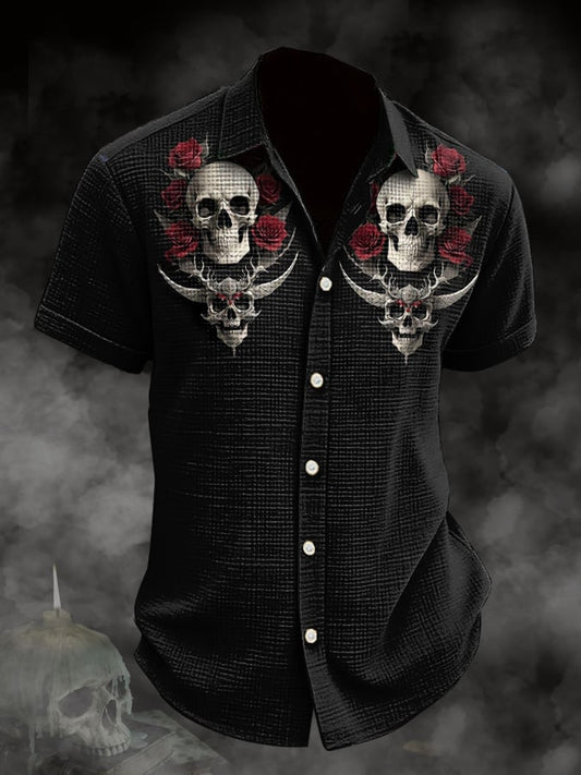 Men's Vintage Skull Print Shirt