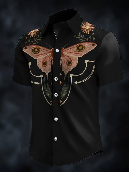 ⚡⚡Buy 2 Get 10% Off⚡⚡Men's Retro Western Contrast Print Short Sleeve Casual Shirt