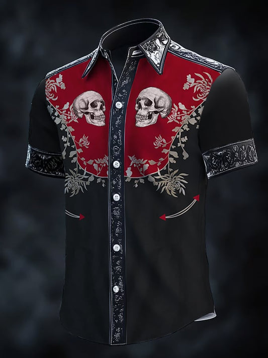 ⚡⚡Buy 2 Get 10% Off⚡⚡Men's Retro Western Print Short Sleeve Shirt
