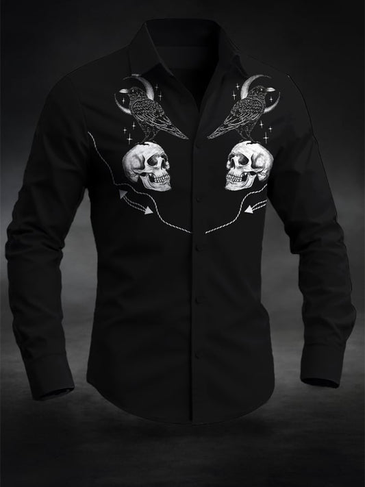 ⚡⚡Buy 2 Get 10% Off⚡⚡Men's Retro Western Contrast Print Long Sleeve Casual Shirt