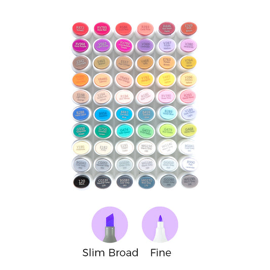 Ohuhu Kaala Four Tones Slim Broad and Fine Dual Tips Alcohol Art Markers